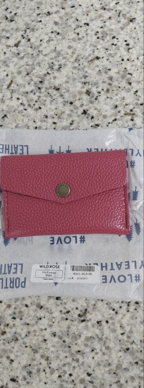 Portland leather Mini Envelope Wallet (wild rose pink)